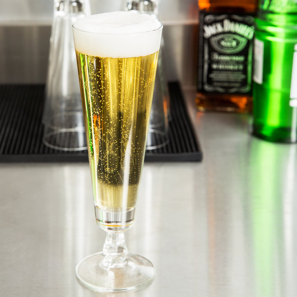 foodted pilsner glass